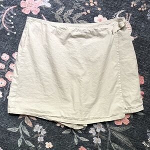 VTG New York & Company cotton khaki mini skirt skort 12